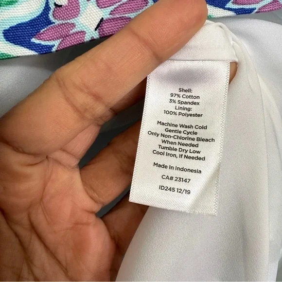 Talbots Women's A-Line Canvas Skirt Medallion Floral Print Green Blue Pink sz 10 - Picture 13 of 13